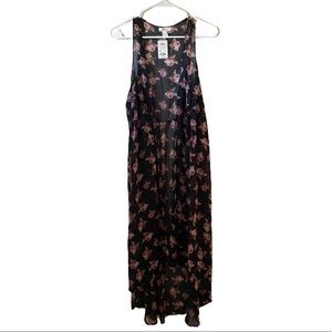 MUDD Sleeveless Floral Duster